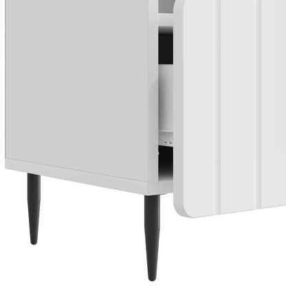 TV-kast met lade Hoogglans Wit 102 x 34,5 x 50 cm Bewerkt hout