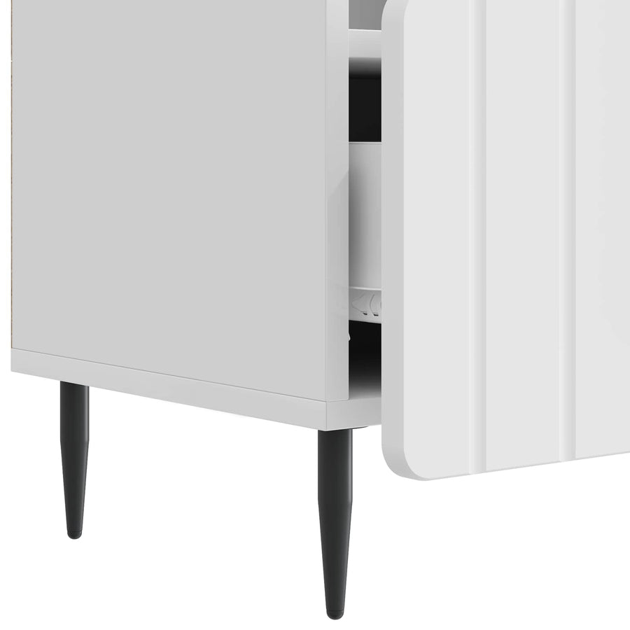 TV-kast met lade Hoogglans Wit 102 x 34,5 x 50 cm Bewerkt hout