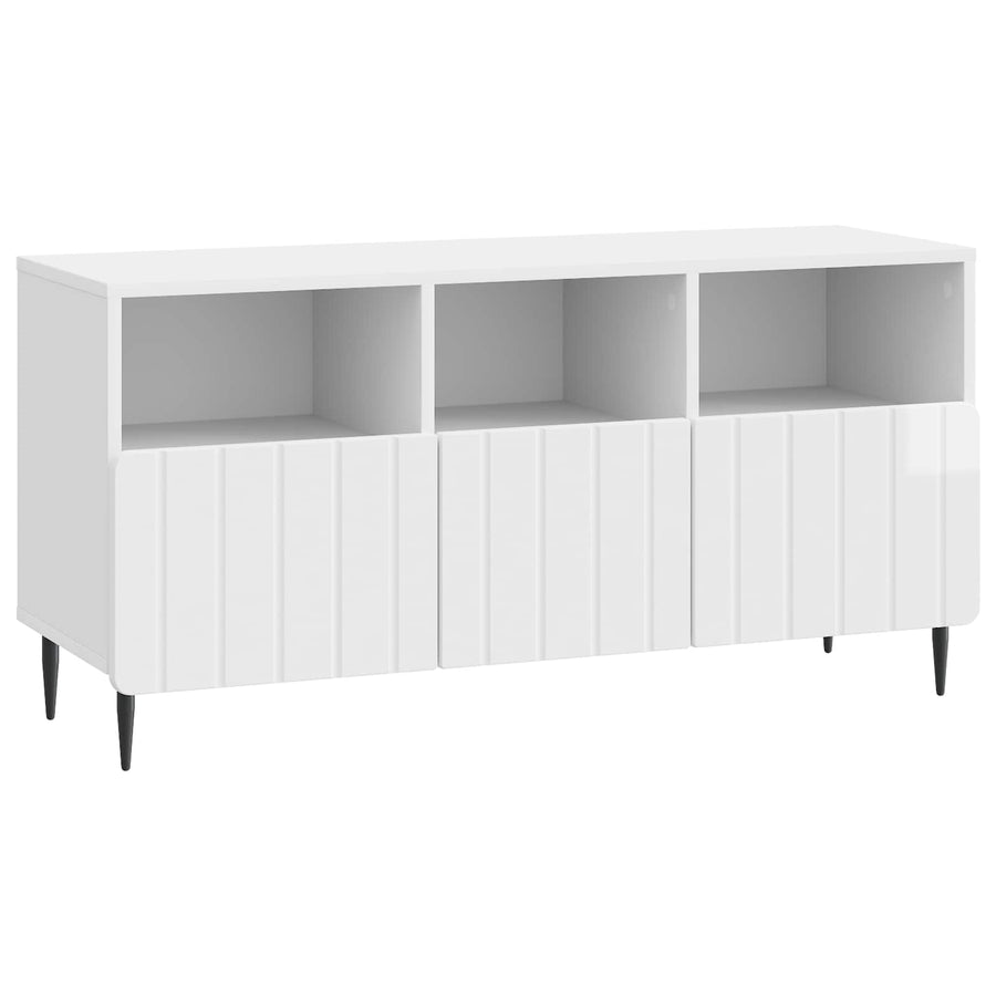 TV-kast met lade Hoogglans Wit 102 x 34,5 x 50 cm Bewerkt hout