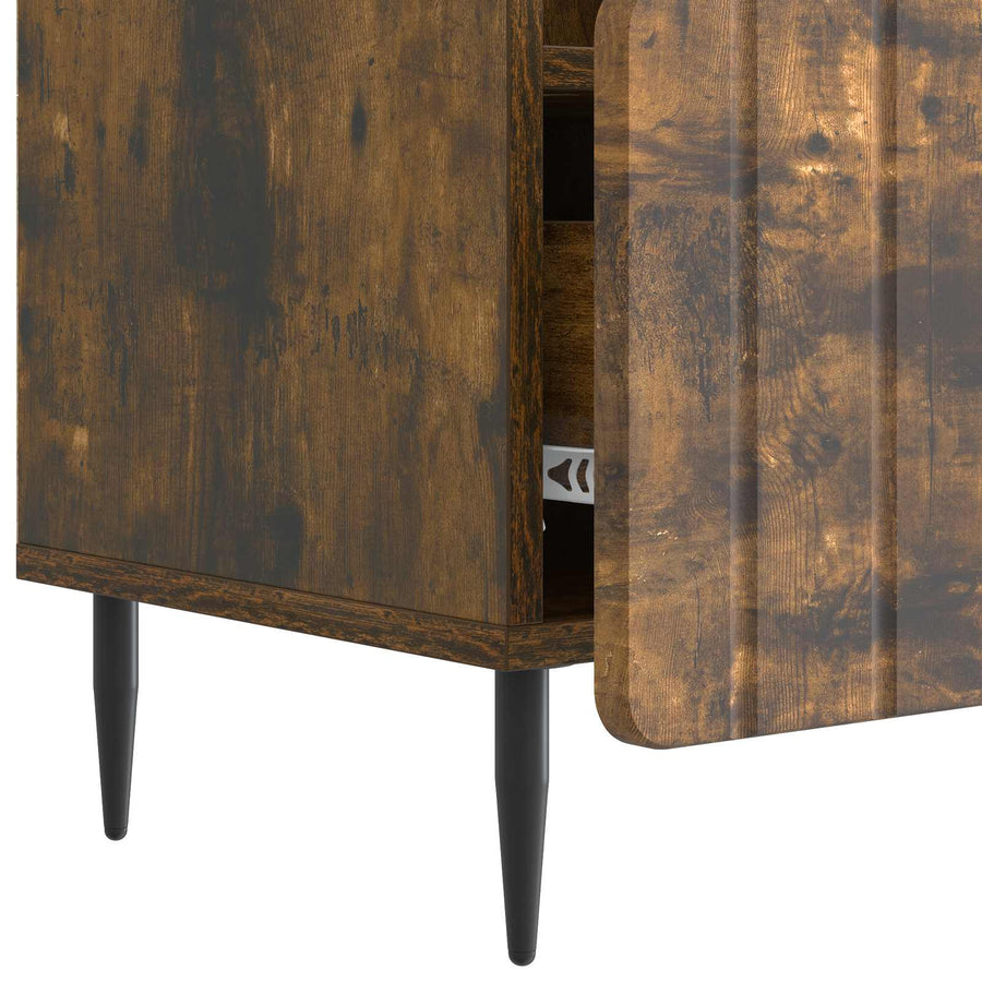 TV-kast met lade Gerookt eiken 102 x 34,5 x 50 cm Bewerkt hout