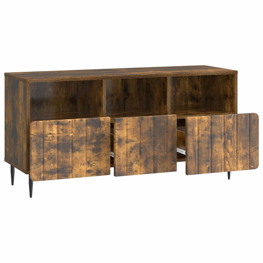TV-kast met lade Gerookt eiken 102 x 34,5 x 50 cm Bewerkt hout
