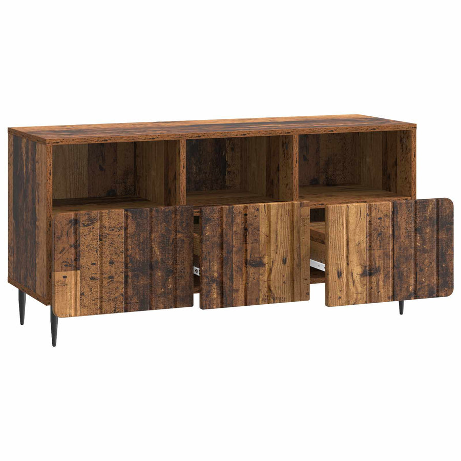 TV-kast met lade Oud hout 102 x 34,5 x 50 cm Bewerkt hout