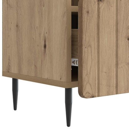 TV-kast Artisanaal eiken 102 x 34,5 x 50 cm Bewerkt hout