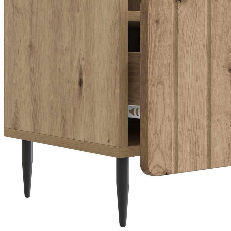 TV-kast Artisanaal eiken 102 x 34,5 x 50 cm Bewerkt hout
