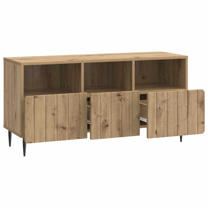TV-kast Artisanaal eiken 102 x 34,5 x 50 cm Bewerkt hout