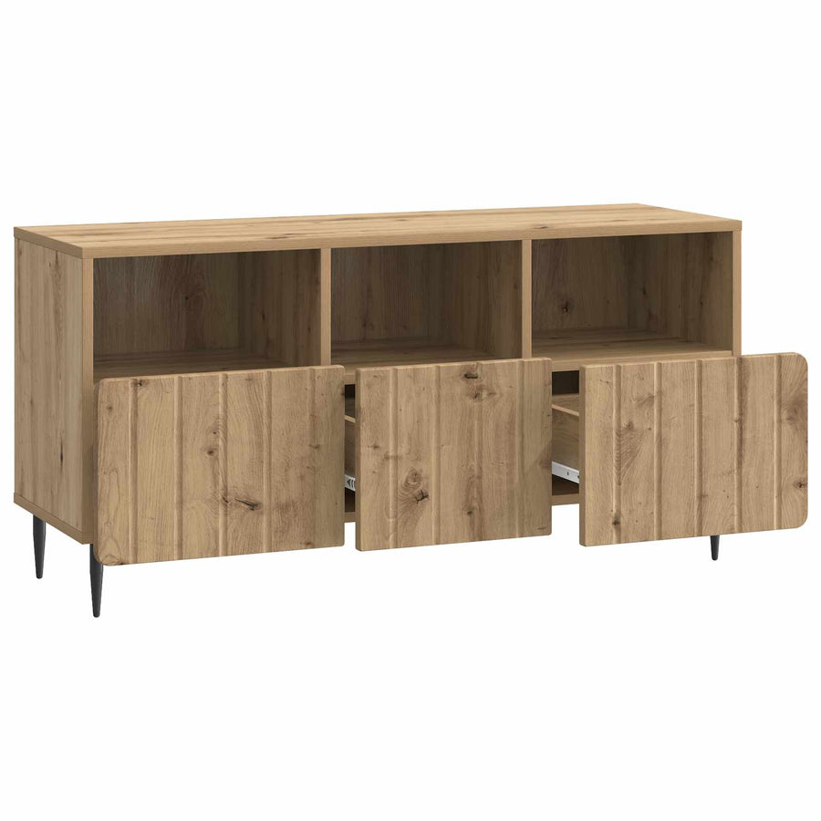TV-kast Artisanaal eiken 102 x 34,5 x 50 cm Bewerkt hout
