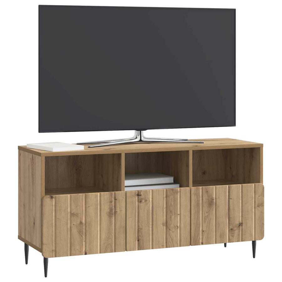 TV-kast Artisanaal eiken 102 x 34,5 x 50 cm Bewerkt hout