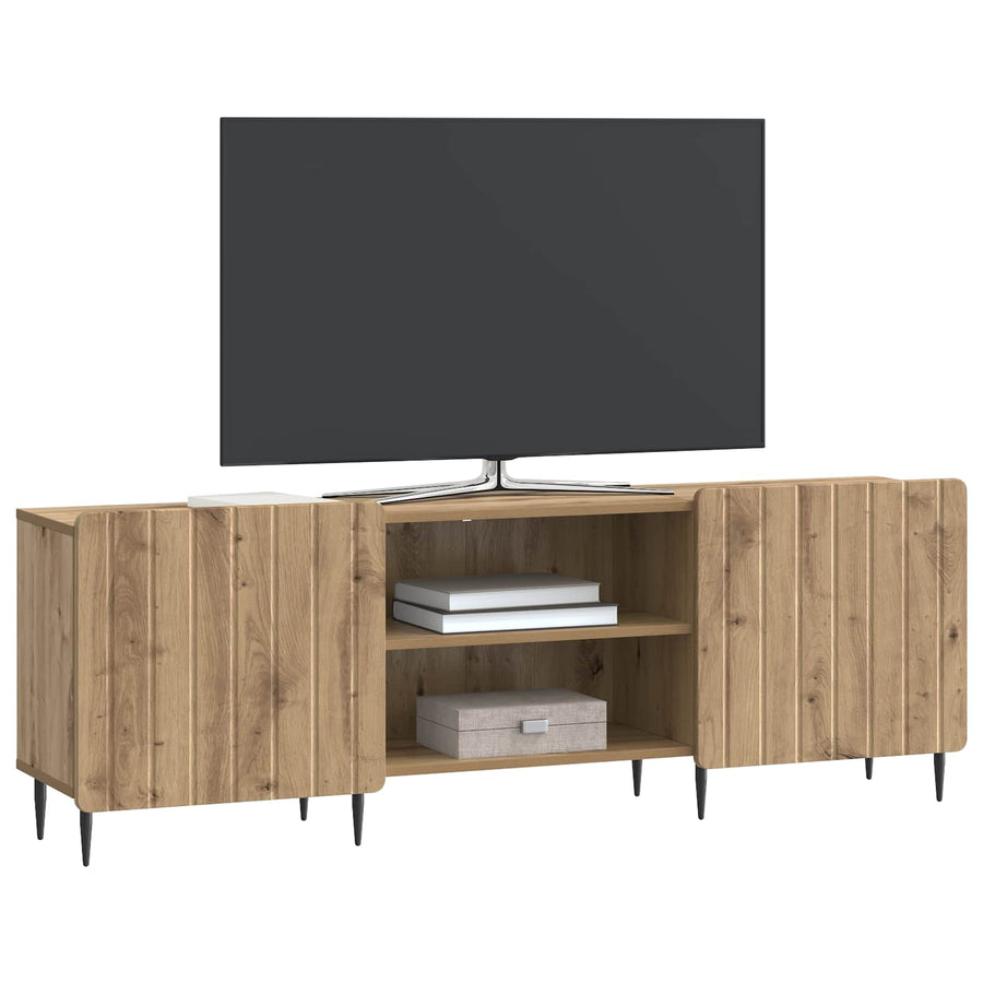 TV-kast Artisanaal eiken 150 x 31 x 52 cm Bewerkt hout