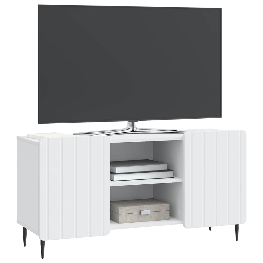 TV-kast Wit 102 x 34,5 x 52 cm Bewerkt hout