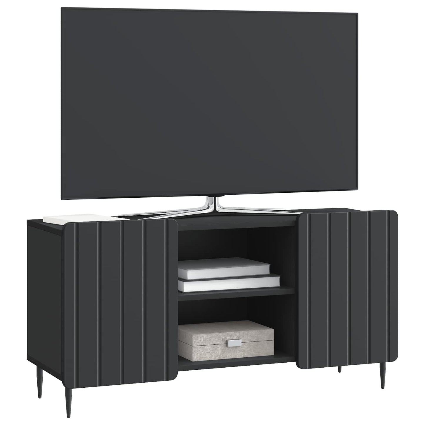 TV-kast Zwart 102 x 34,5 x 52 cm Bewerkt hout