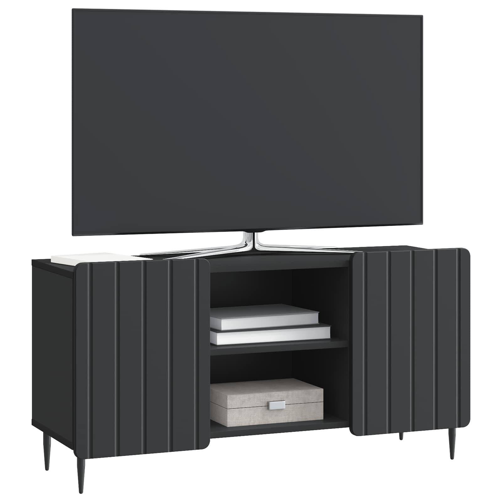 TV-kast Zwart 102 x 34,5 x 52 cm Bewerkt hout