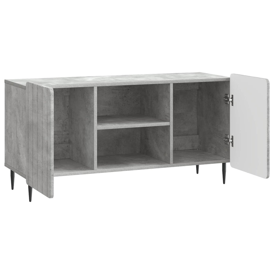 TV-kast Betongrijs 102 x 34,5 x 52 cm Bewerkt hout