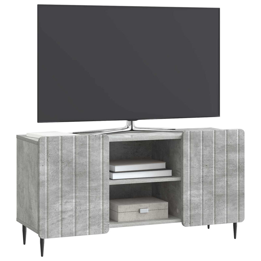 TV-kast Betongrijs 102 x 34,5 x 52 cm Bewerkt hout