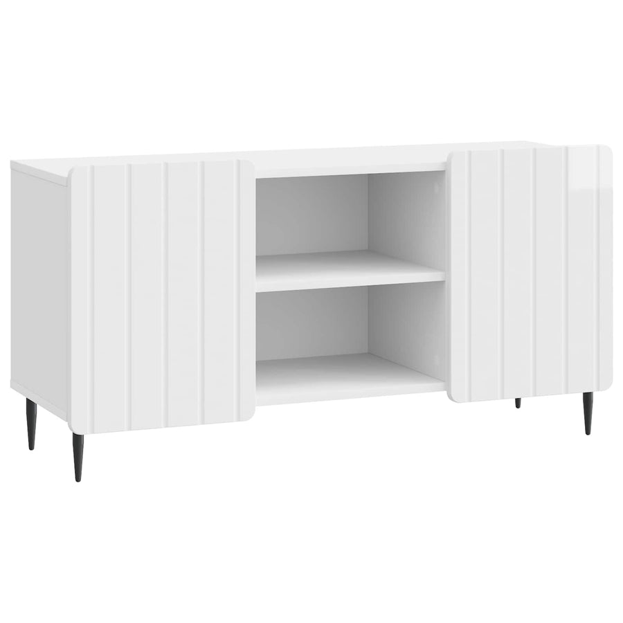 TV-kast Hoogglans Wit 102 x 34,5 x 52 cm Bewerkt hout