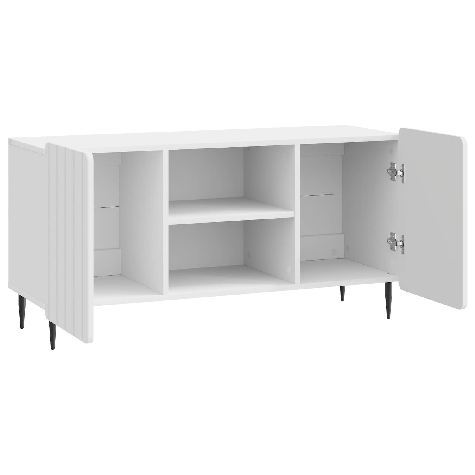 TV-kast Hoogglans Wit 102 x 34,5 x 52 cm Bewerkt hout