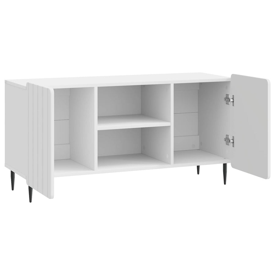 TV-kast Hoogglans Wit 102 x 34,5 x 52 cm Bewerkt hout