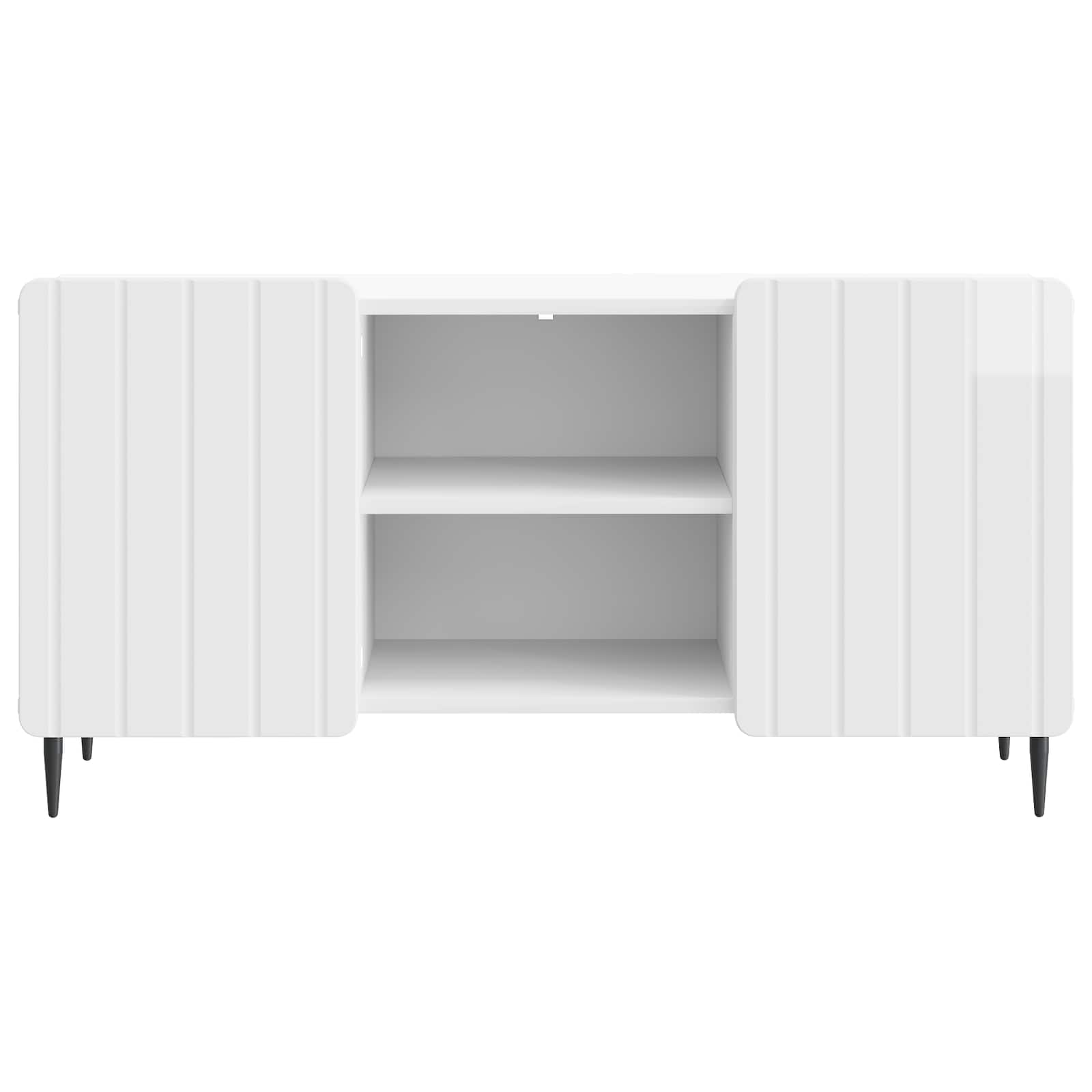 TV-kast Hoogglans Wit 102 x 34,5 x 52 cm Bewerkt hout
