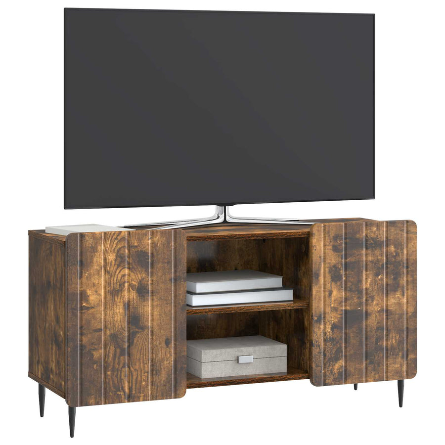 TV-kast Gerookt eiken 102 x 34,5 x 52 cm Bewerkt hout