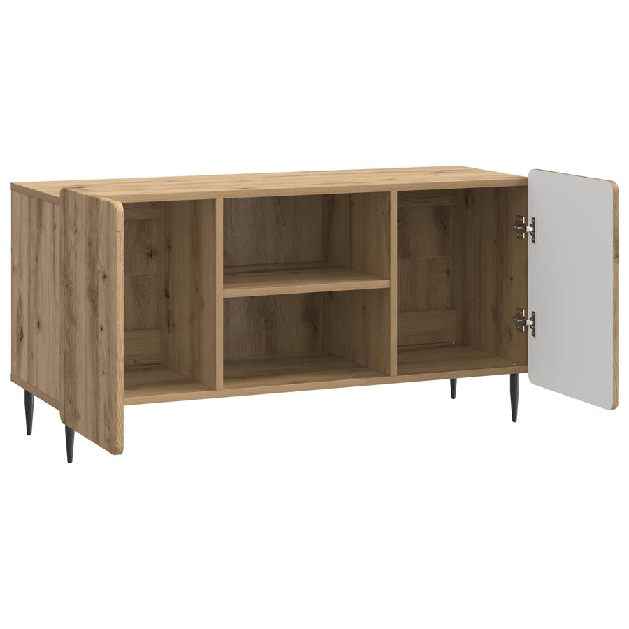 TV-kast Artisanaal eiken 102 x 34,5 x 52 cm Bewerkt hout