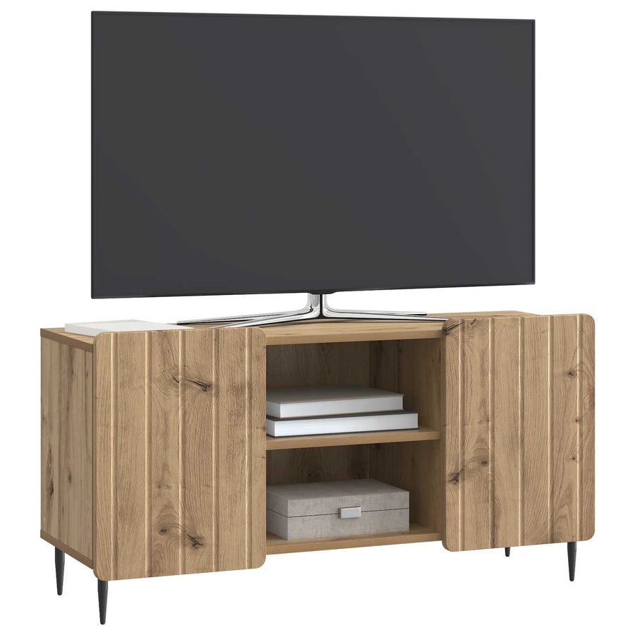 TV-kast Artisanaal eiken 102 x 34,5 x 52 cm Bewerkt hout