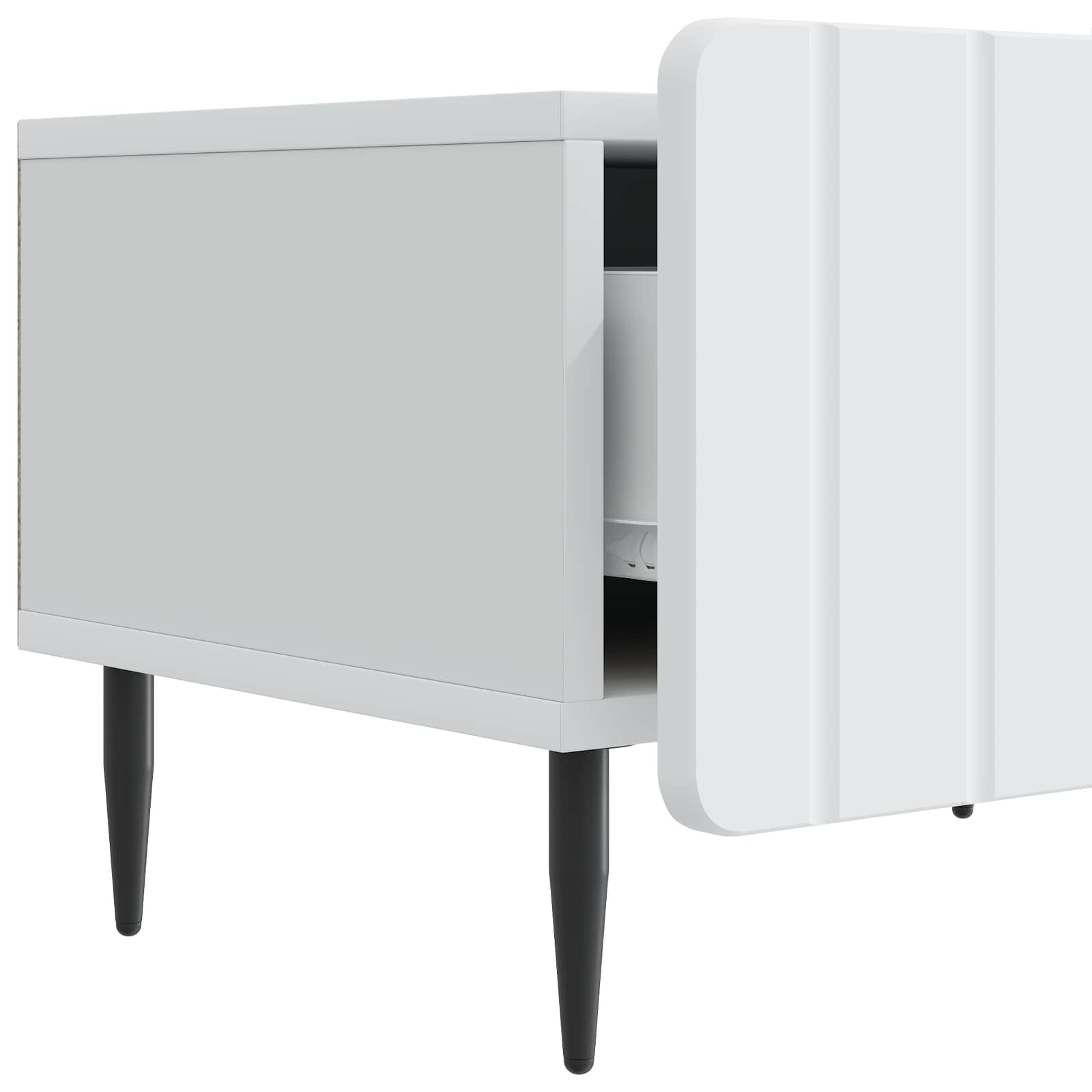 TV-kast met lade Wit 147 x 34,5 x 32 cm Bewerkt hout