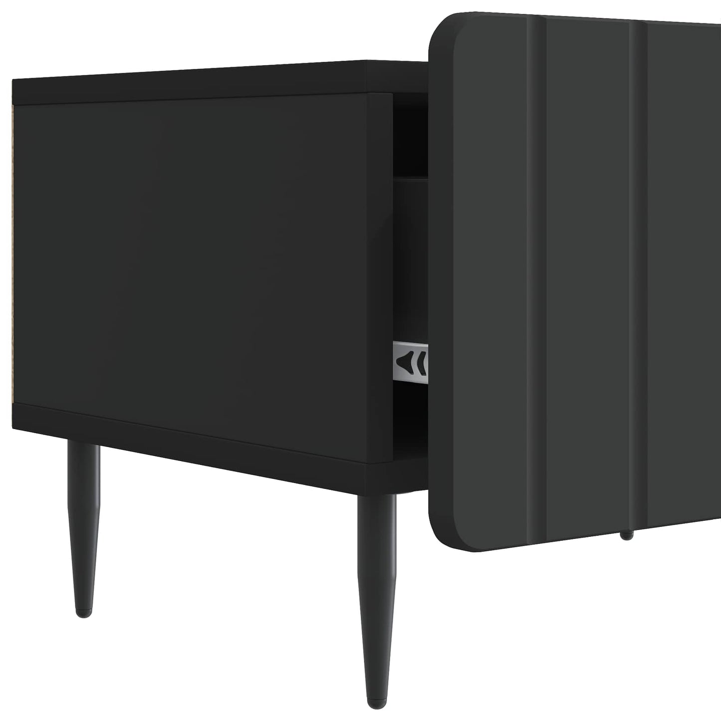 TV-kast met lade Zwart 147 x 34,5 x 32 cm Bewerkt hout