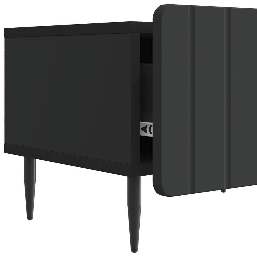 TV-kast met lade Zwart 147 x 34,5 x 32 cm Bewerkt hout