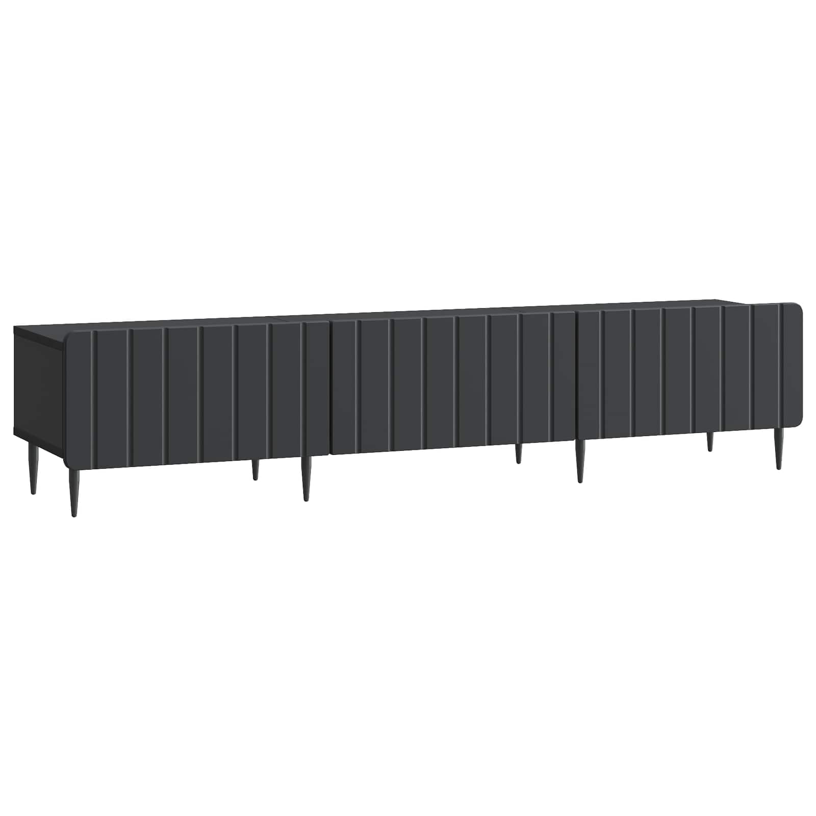 TV-kast met lade Zwart 147 x 34,5 x 32 cm Bewerkt hout