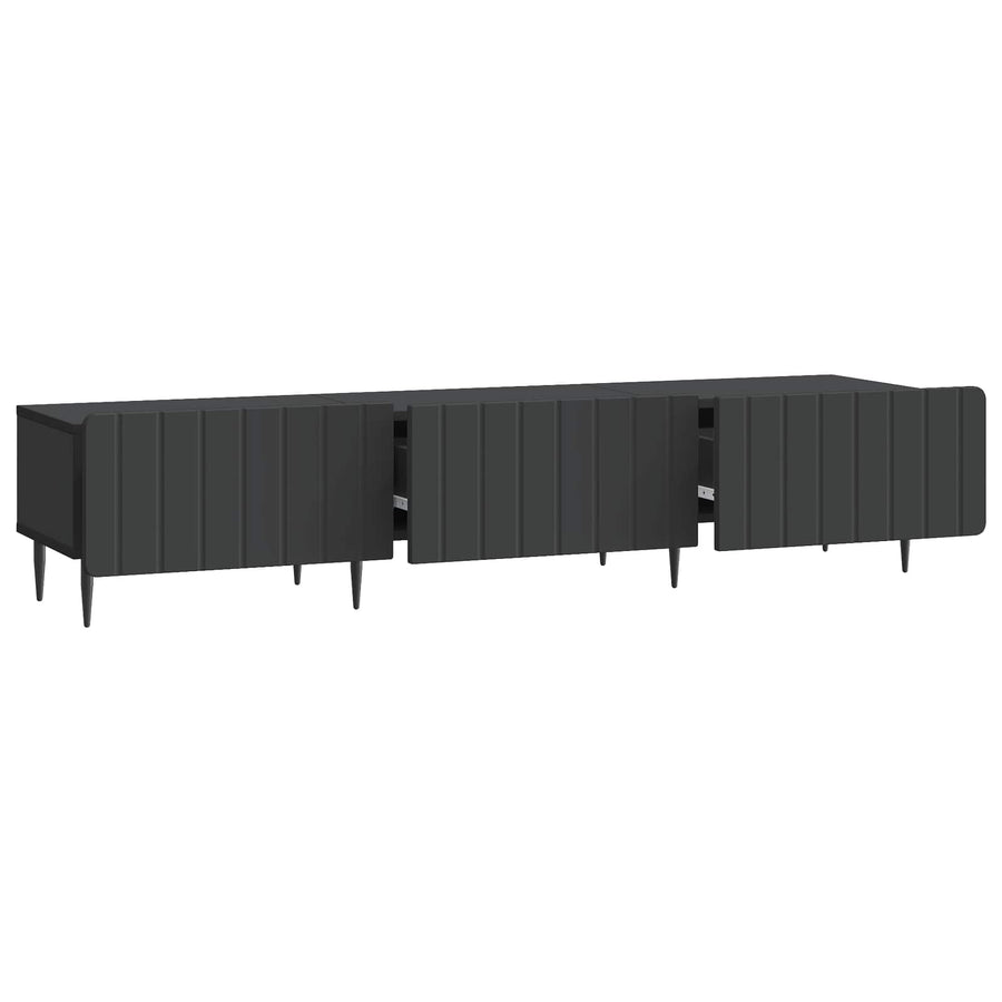 TV-kast met lade Zwart 147 x 34,5 x 32 cm Bewerkt hout
