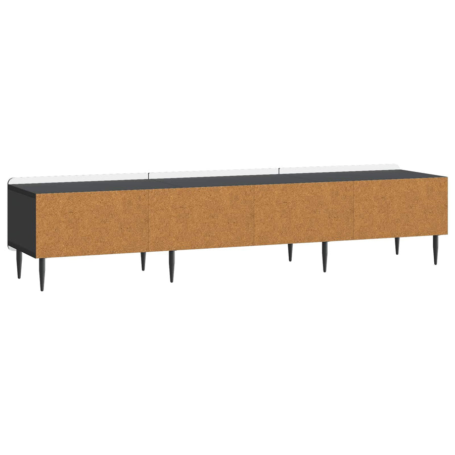 TV-kast met lade Zwart 147 x 34,5 x 32 cm Bewerkt hout