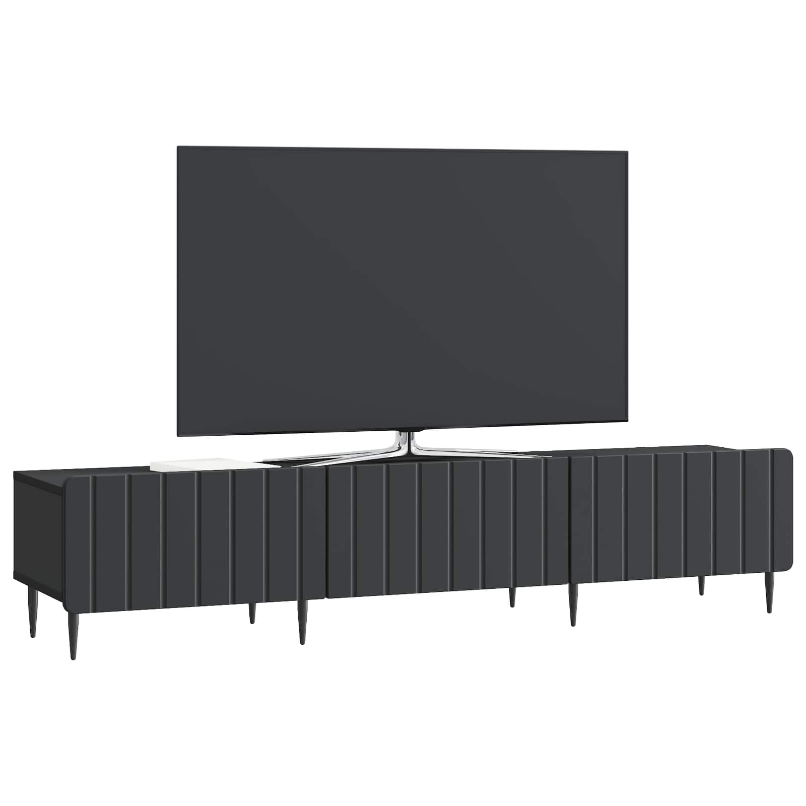 TV-kast met lade Zwart 147 x 34,5 x 32 cm Bewerkt hout