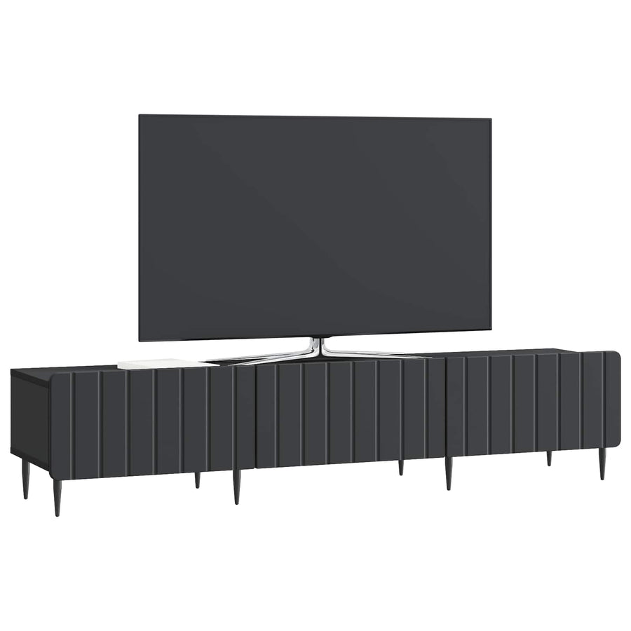 TV-kast met lade Zwart 147 x 34,5 x 32 cm Bewerkt hout