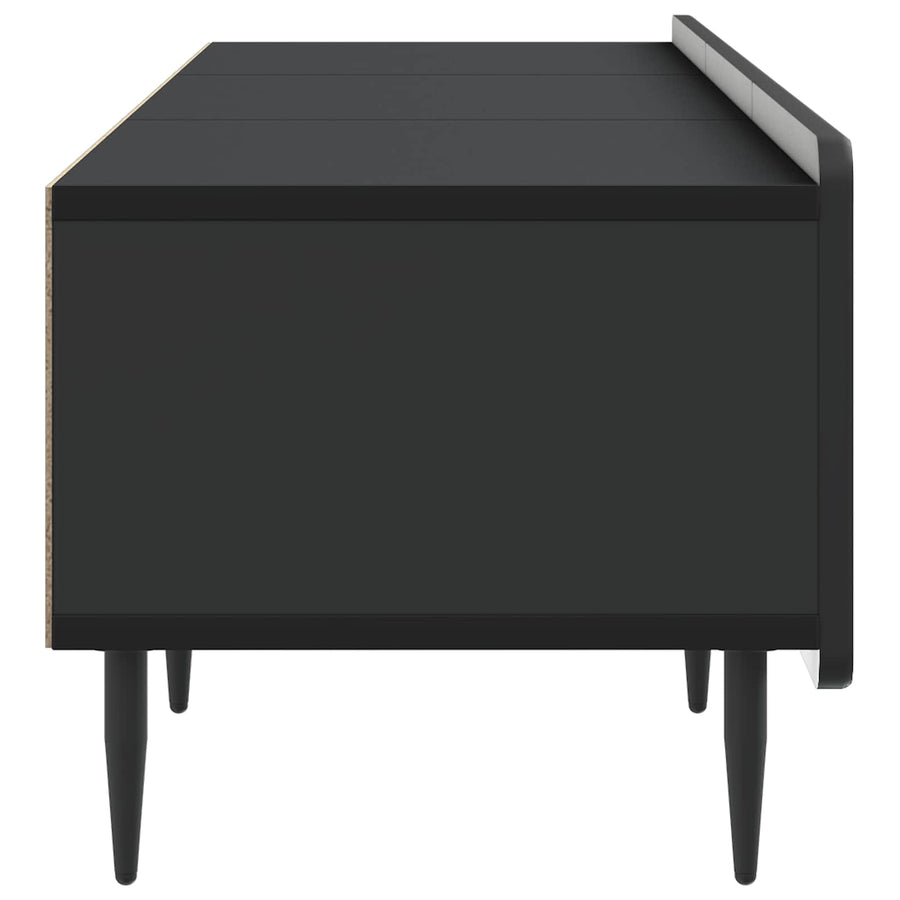 TV-kast met lade Zwart 147 x 34,5 x 32 cm Bewerkt hout