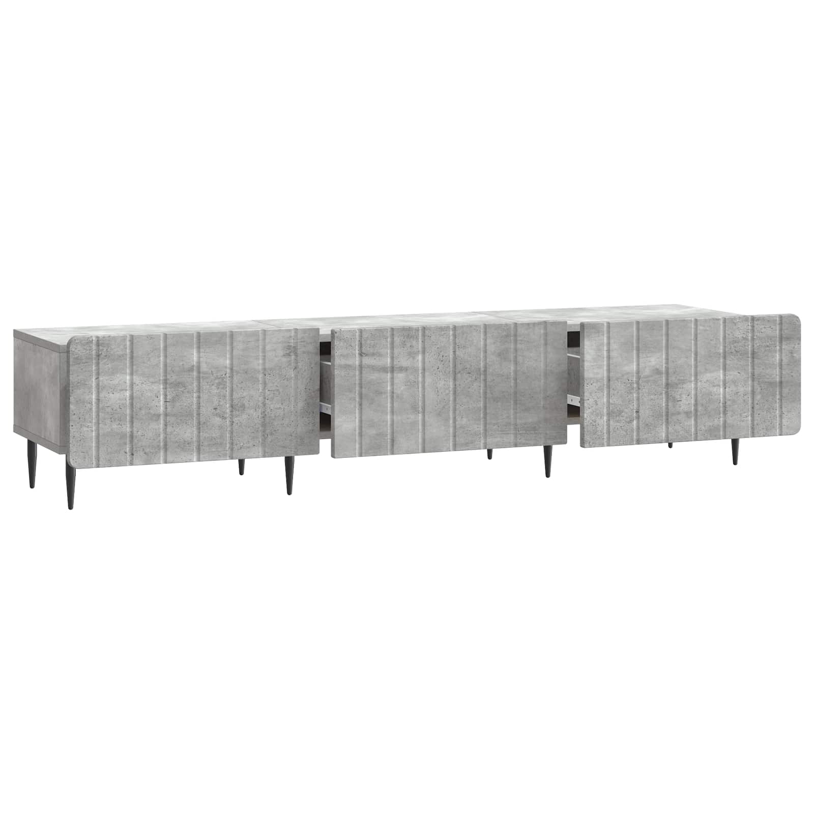 TV-kast met lade Betongrijs 147 x 34,5 x 32 cm Bewerkt hout