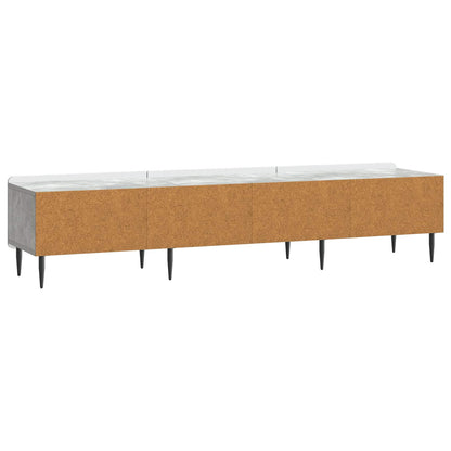 TV-kast met lade Betongrijs 147 x 34,5 x 32 cm Bewerkt hout