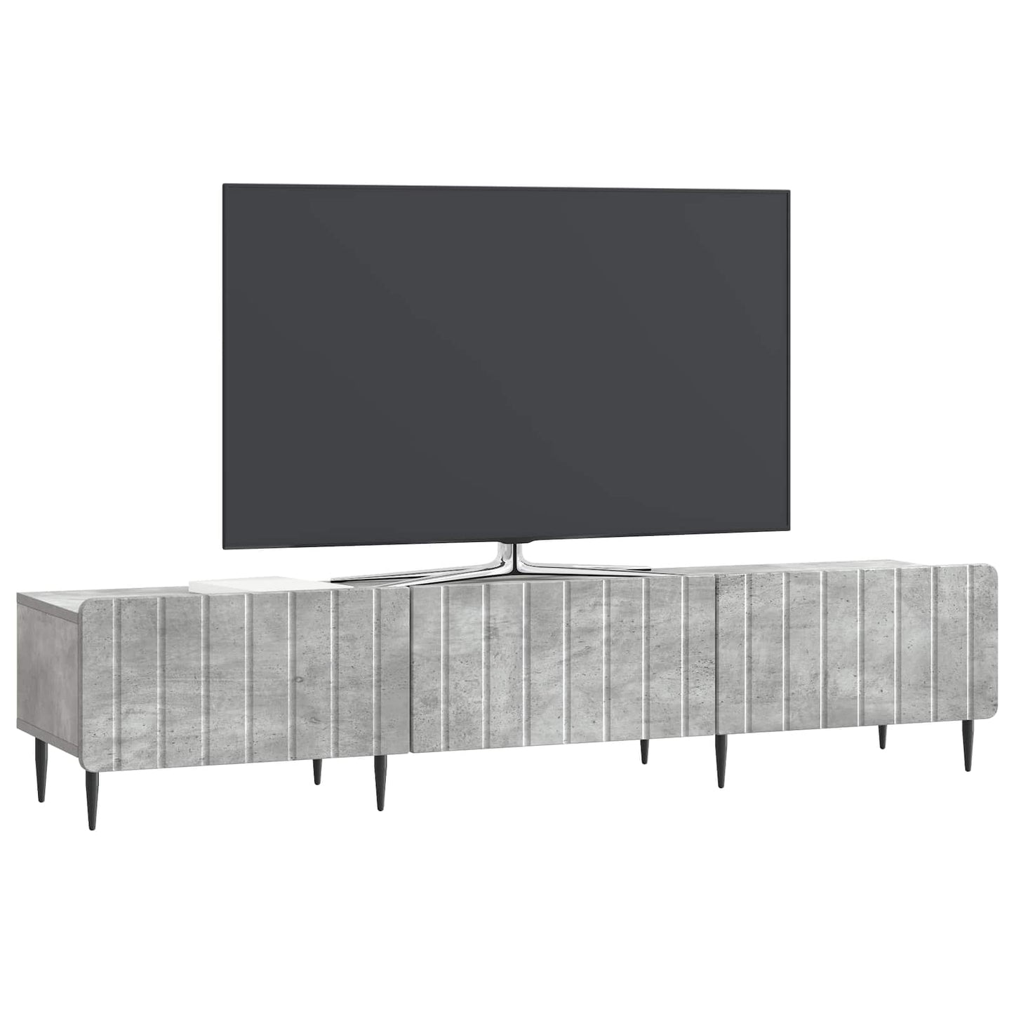 TV-kast met lade Betongrijs 147 x 34,5 x 32 cm Bewerkt hout