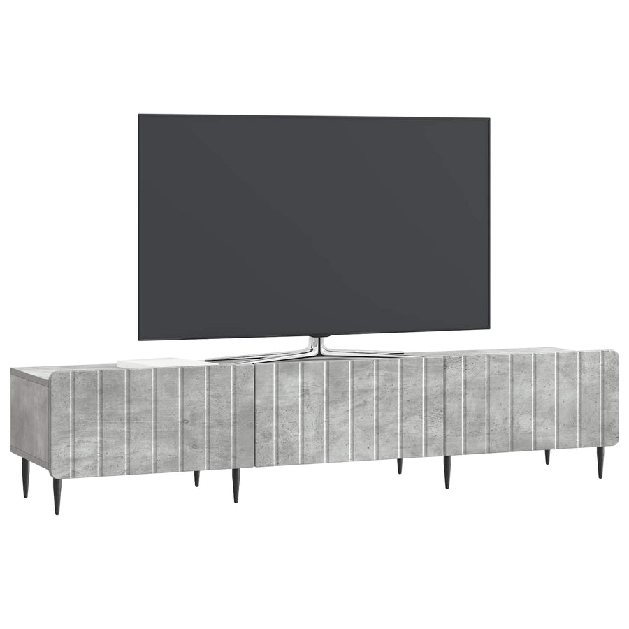 TV-kast met lade Betongrijs 147 x 34,5 x 32 cm Bewerkt hout