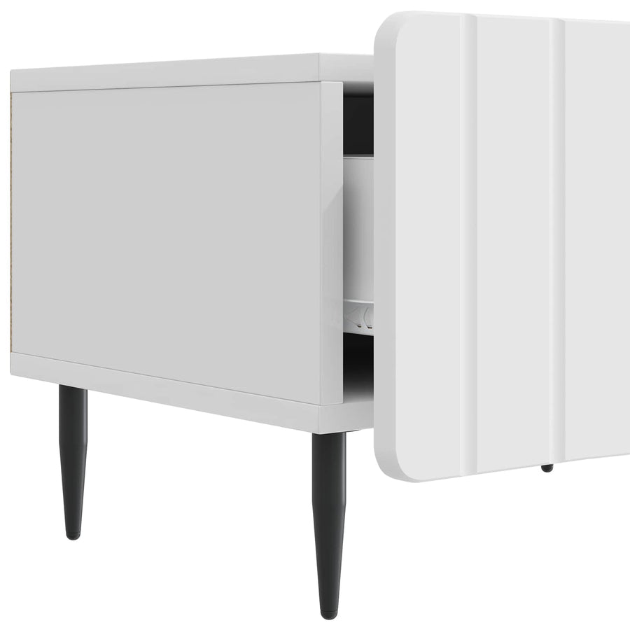 TV-kast met lade Hoogglans Wit 147 x 34,5 x 32 cm Bewerkt hout