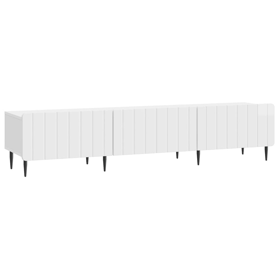 TV-kast met lade Hoogglans Wit 147 x 34,5 x 32 cm Bewerkt hout