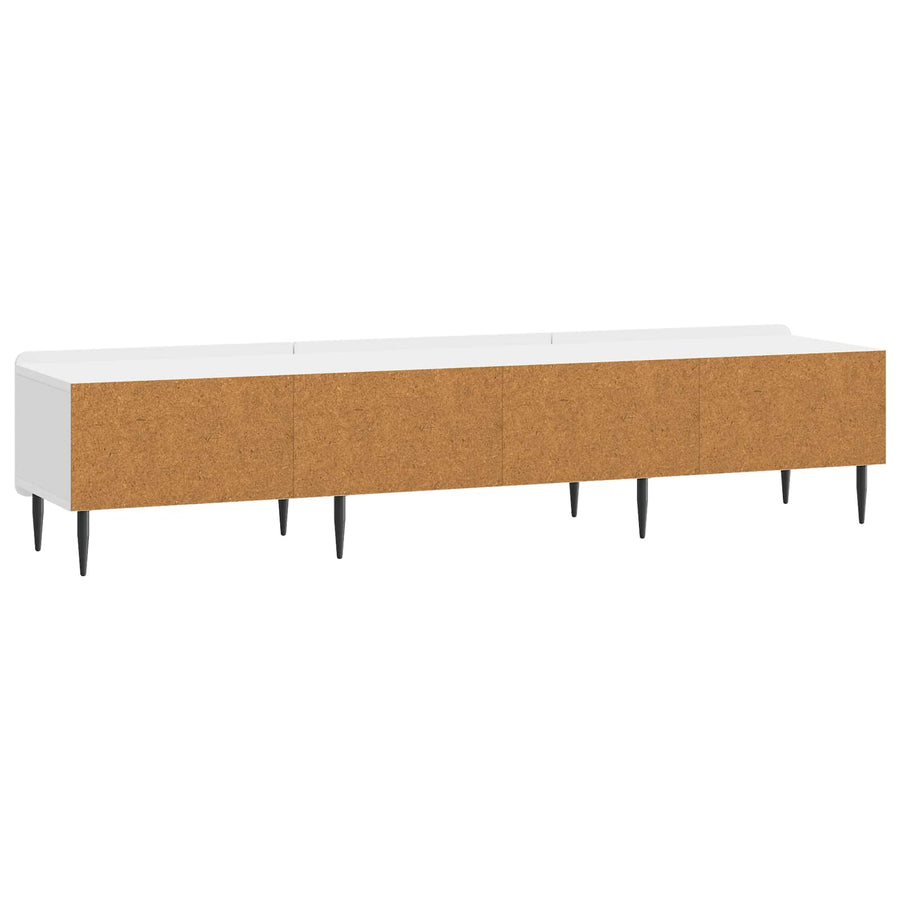 TV-kast met lade Hoogglans Wit 147 x 34,5 x 32 cm Bewerkt hout