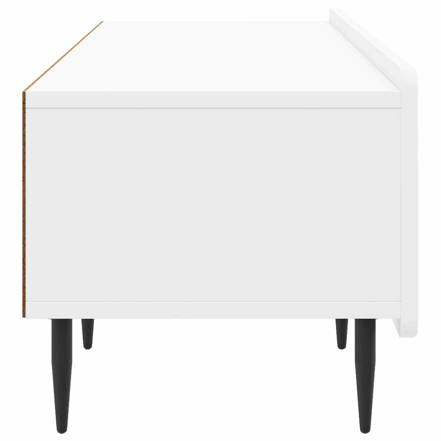 TV-kast met lade Hoogglans Wit 147 x 34,5 x 32 cm Bewerkt hout