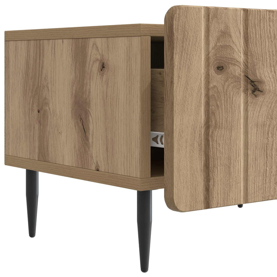 TV-kast Artisanaal eiken 147 x 34,5 x 32 cm Bewerkt hout