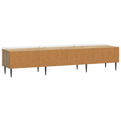 TV-kast Artisanaal eiken 147 x 34,5 x 32 cm Bewerkt hout