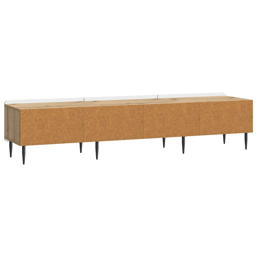 TV-kast Artisanaal eiken 147 x 34,5 x 32 cm Bewerkt hout