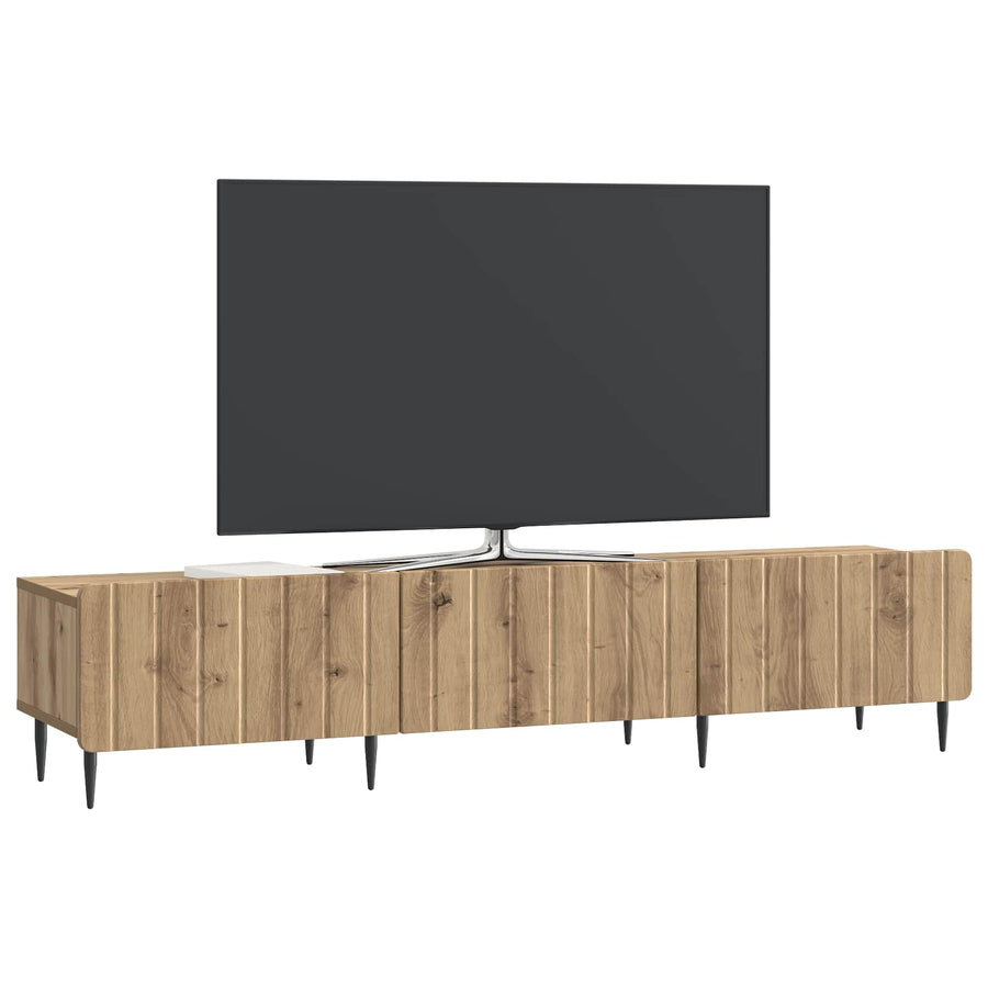 TV-kast Artisanaal eiken 147 x 34,5 x 32 cm Bewerkt hout