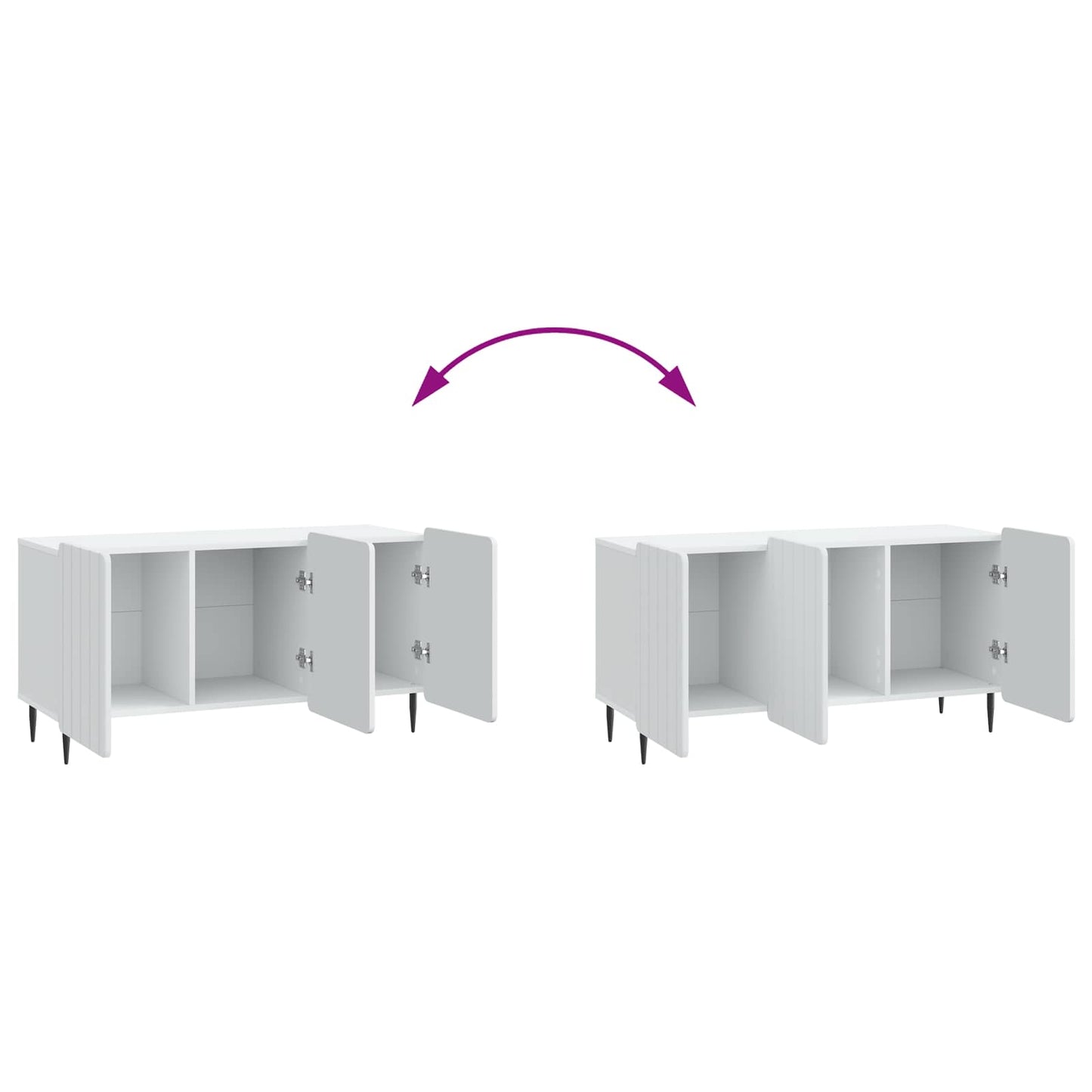 TV-kast Wit 99 x 34,5 x 52 cm Bewerkt hout