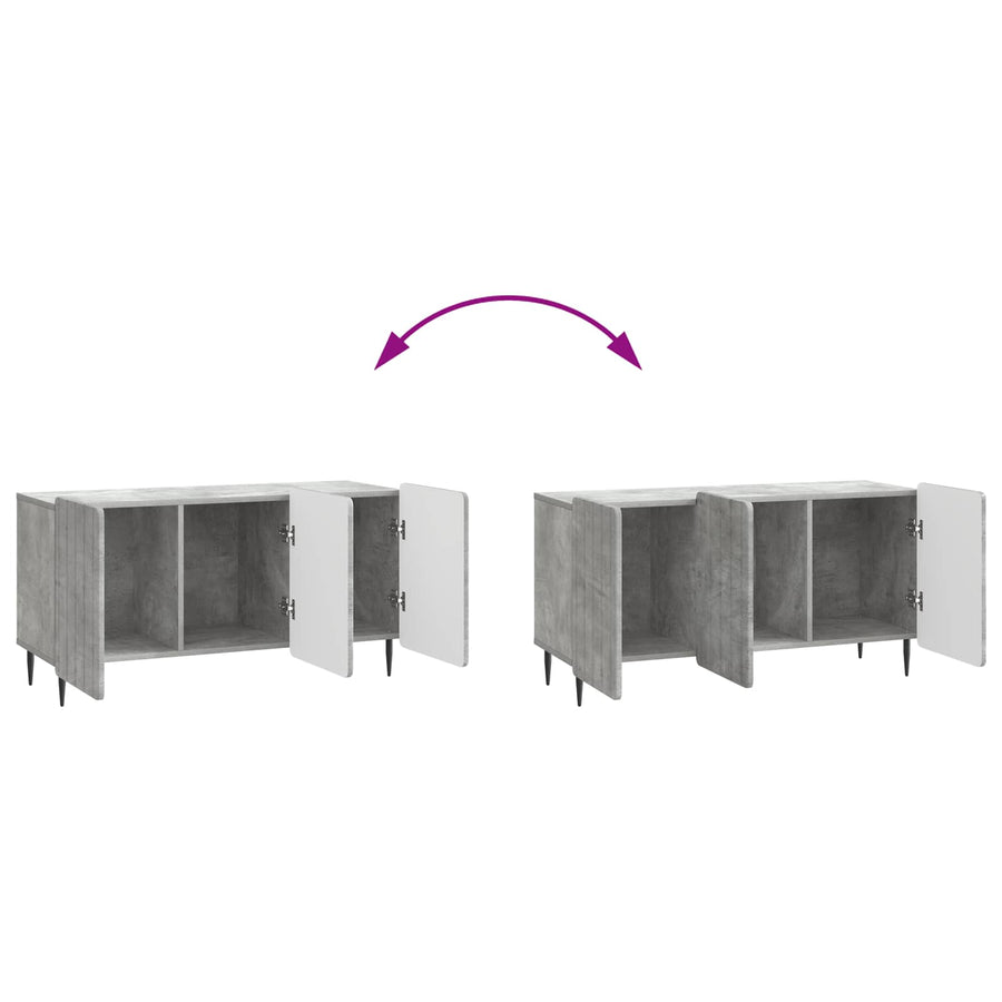 TV-kast Betongrijs 99 x 34,5 x 52 cm Bewerkt hout