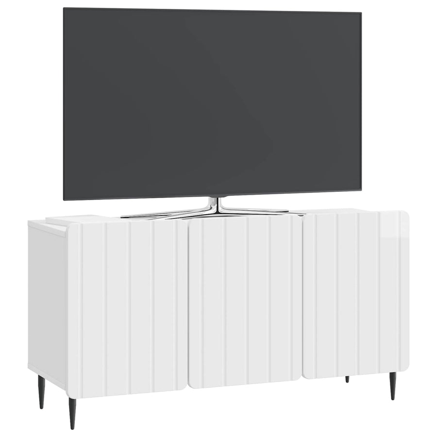 TV-kast Hoogglans Wit 99 x 34,5 x 52 cm Bewerkt hout
