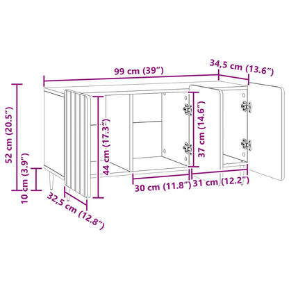 TV-kast Grijs sonoma 99 x 34,5 x 52 cm Bewerkt hout