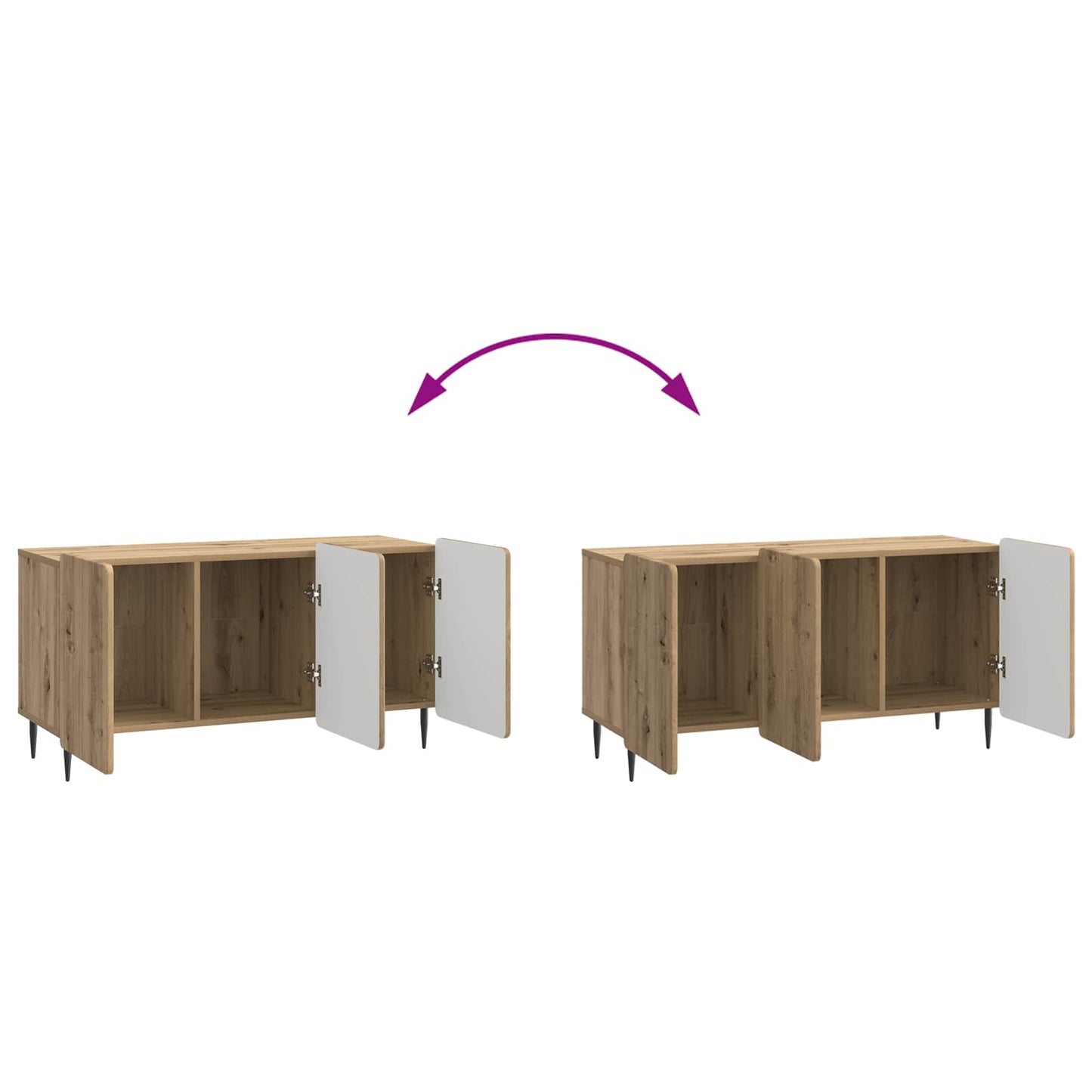 TV-kast Artisanaal eiken 99 x 34,5 x 52 cm Bewerkt hout